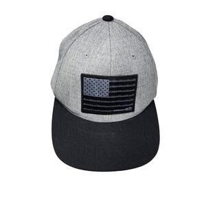 Hooey Leather American Flag Logo Trucker Hat Adjustable Strap Gray One Size